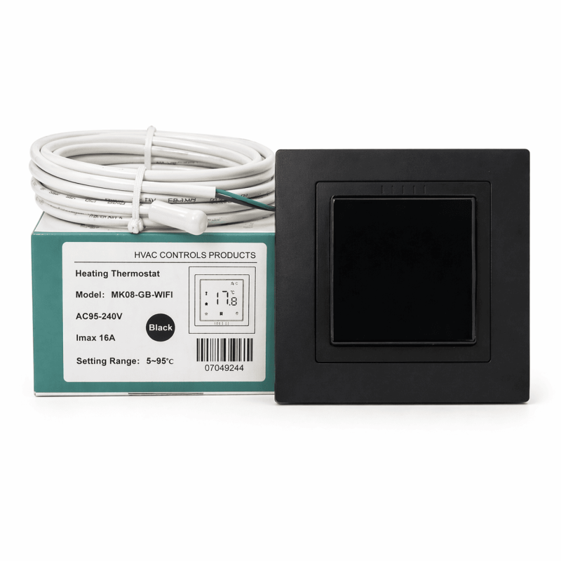 Терморегулятор для теплої підлоги SMART ET-450 Black Wi-Fi сенсорний