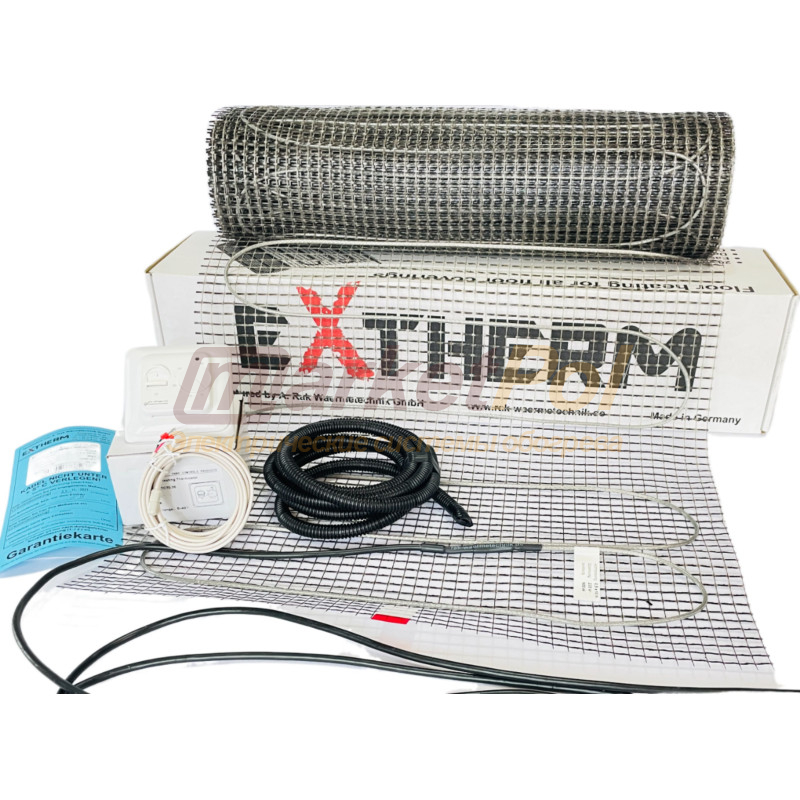 Нагрівальний мат Extherm  з механічним терморегулятором. Тепла підлога електрична ЕТ ЕСО 180 Вт/м2