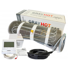 Тепла підлога під плитку. Нагрівальний мат GrayHot 150 Вт/м² з програмованим терморегулятором. Комплект теплого пола gh150