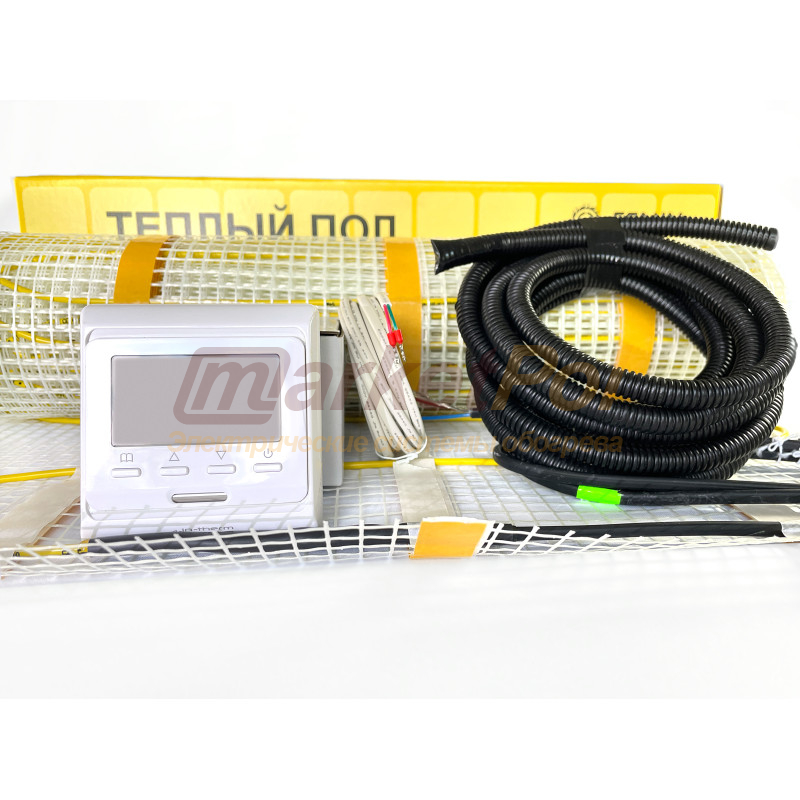 Комплект теплої підлоги. Нагрівальний мат In-Therm 200 Вт/м² з програмованим терморегулятором 200Вт/м