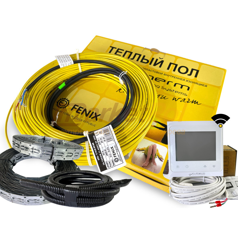 Нагрівальний кабель in-therm  з програмованим терморегулятором з wi-fi. Комплект теплої підлоги. Тепла підлога під плитку ADSV20