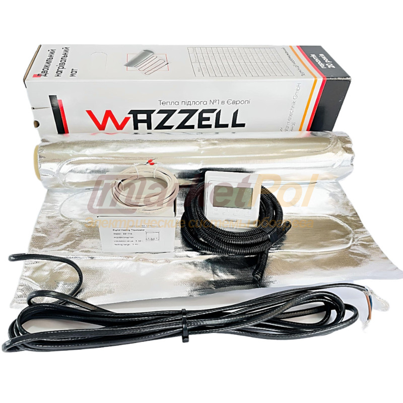 Наргівальний мат WAZZELL EASYHEAT 140 Вт/м² з програмованим терморегулятором. Тепла підлога під ламінат EASYHEAT AL