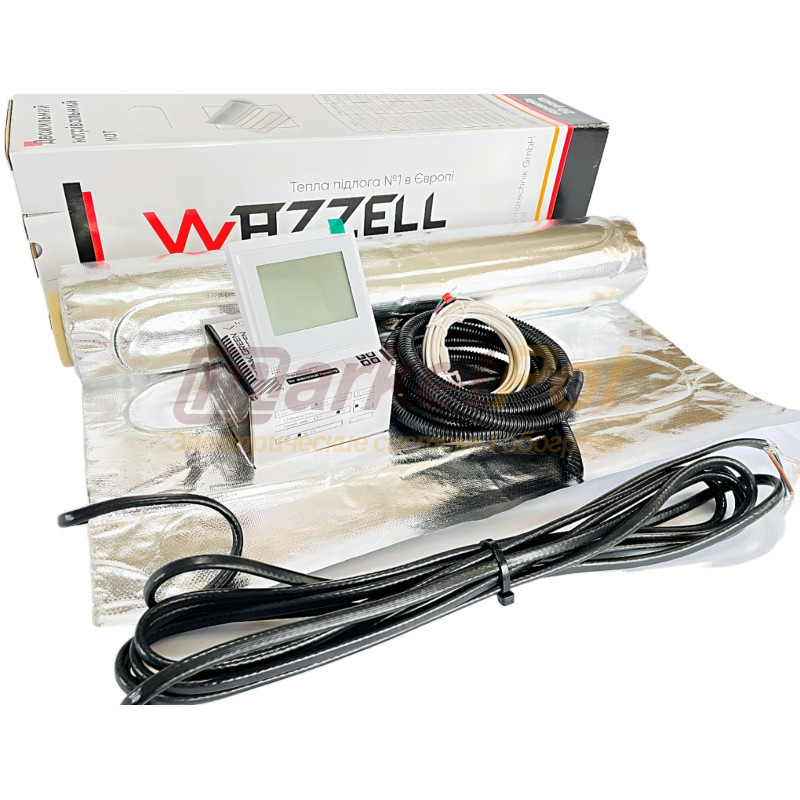 Комплект теплої підлоги алюмінієвий нагрівальний мат WAZZELL EASYHEAT з програмованим терморегулятором з Wi-Fi. Тепла підлога під ламінат EASYHEAT AL