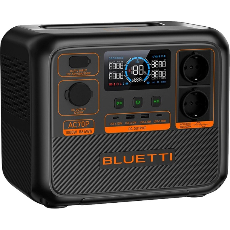 Зарядна станція Bluetti  1000Вт 884Вт*ч AC70P