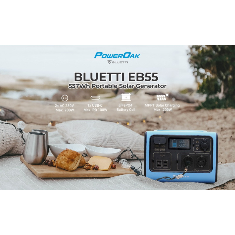 Зарядна станція Bluetti  700Вт 537Вт*ч EB55