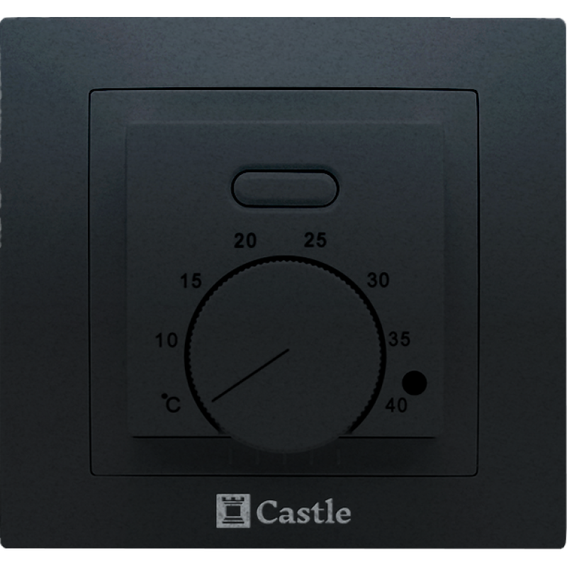 Механічний терморегулятор Castle AC308, Чорний глянець