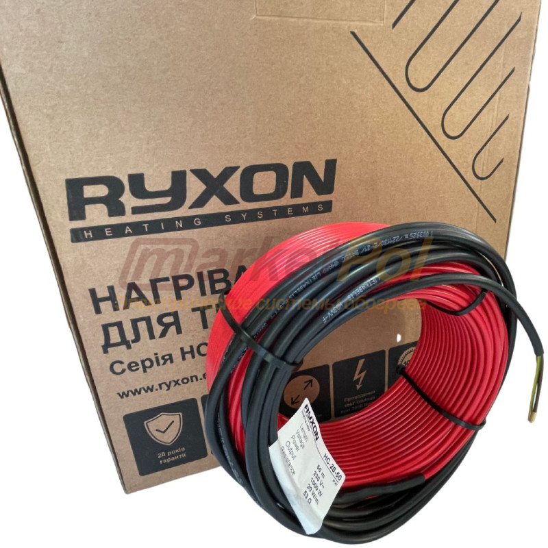 Нагрівальний кабель Ryxon  20 W з програмованим терморегулятором з Wi-Fi. Комплект теплої підлоги HC20