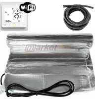 Алюмінієвий нагрівальний мат in-therm  + програмований wi-fi терморегулятор. Комплект теплої підлоги AFMAT 150 Вт/м²