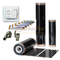 Комплект теплої підлоги нагрівальна плівка In-Therm 220 Вт/м² + механічний терморегулятор. Тепла підлога під ламінат чи лінолеум    