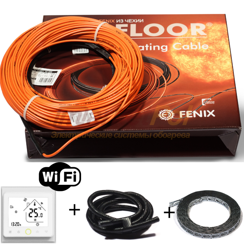 Тепла підлога Fenix  +  Wi-Fi терморегулятор. Гріючий кабель з терморегулятором ADSV18