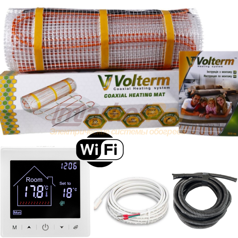 Комплект гріючий мат Volterm  Вт/ м² + терморегулятор EcoReg  M2 Hot Mat 180