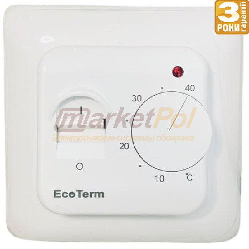 Нагрівальний кабель WAZZELL EASYHEAT20 з механічним терморегулятором. Комплект теплої підлоги WAZZELL EASYHEAT20+Ecoterm мех+